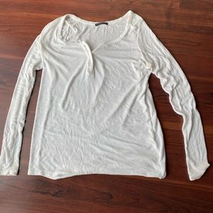 Brandy Melville White Ribbed Long Sleeve